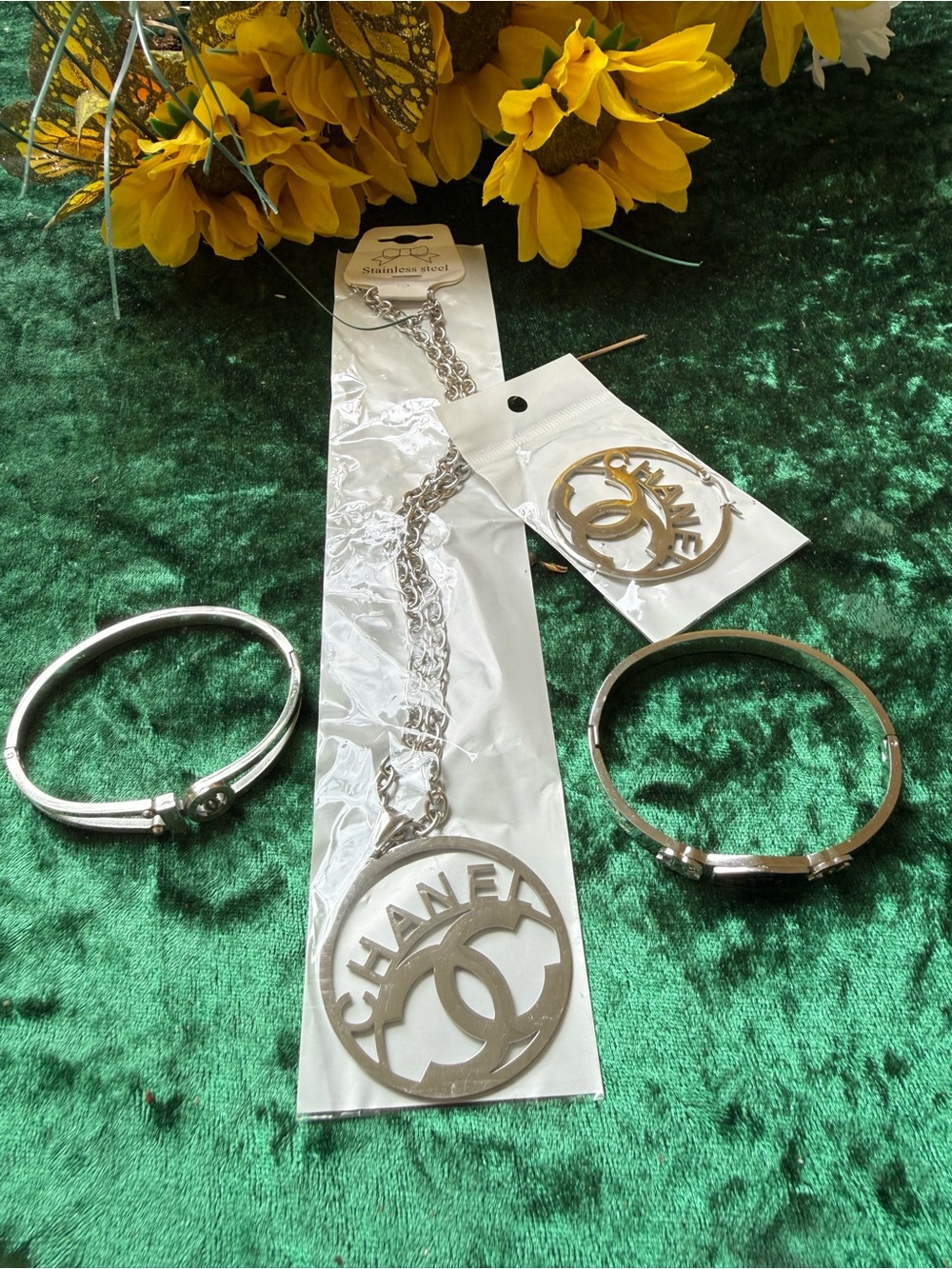 Stainless steel silver Necklace bundle 5 pieces